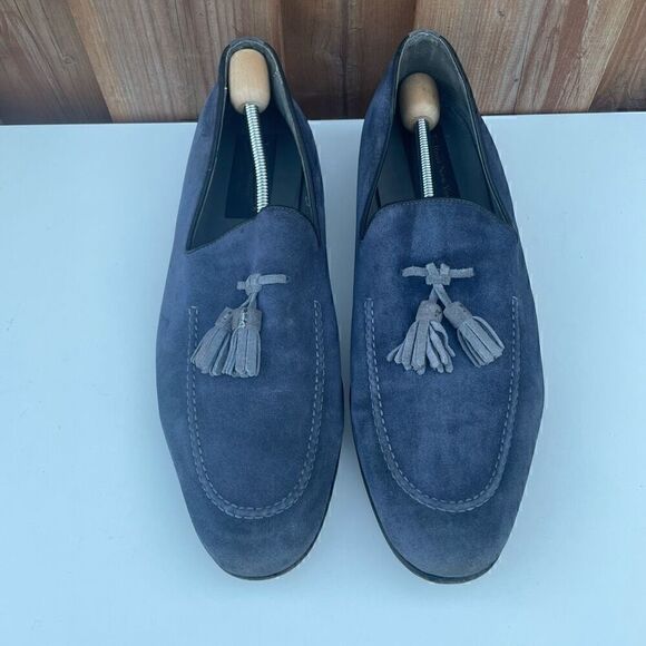 To Boot New York Adam Derrick Mens 11.5 Blue Suede Tassel Loafers Italy - Picture 2 of 13
